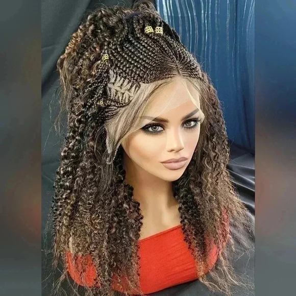 Braided wigs  100% handmade, short afro wig, stunning , colored wig, box… - Picture 9 of 17